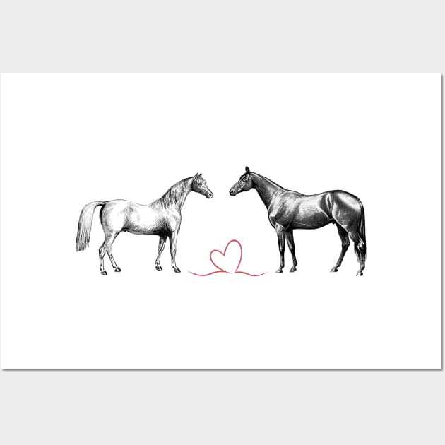 TWO HORSES Wall Art by Biophilia